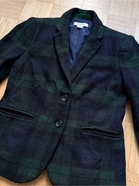 Liz Claiborne 100% Wool Plaid Blazer